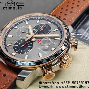 Chopard Mille Miglia 168571 SS V7F 1:1 Best Edition Gray Dial On Brown Rubber Strap A7750 to Cal.107179 - Super Clone Watch | 1:1 Best Version