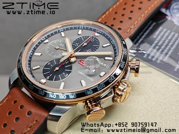 Chopard Mille Miglia 168571 SS V7F 1:1 Best Edition Gray Dial On Brown Rubber Strap A7750 to Cal.107179 - Super Clone Watch | 1:1 Best Version