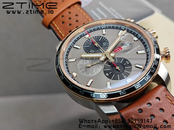 Chopard Mille Miglia 168571 SS V7F 1:1 Best Edition Gray Dial On Brown Rubber Strap A7750 to Cal.107179 - Super Clone Watch | 1:1 Best Version