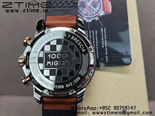 Chopard Mille Miglia 168571 SS V7F 1:1 Best Edition Gray Dial On Brown Rubber Strap A7750 to Cal.107179 - Super Clone Watch | 1:1 Best Version