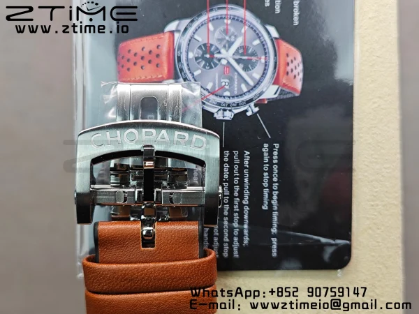 Chopard Mille Miglia 168571 SS V7F 1:1 Best Edition Gray Dial On Brown Rubber Strap A7750 to Cal.107179 - Super Clone Watch | 1:1 Best Version