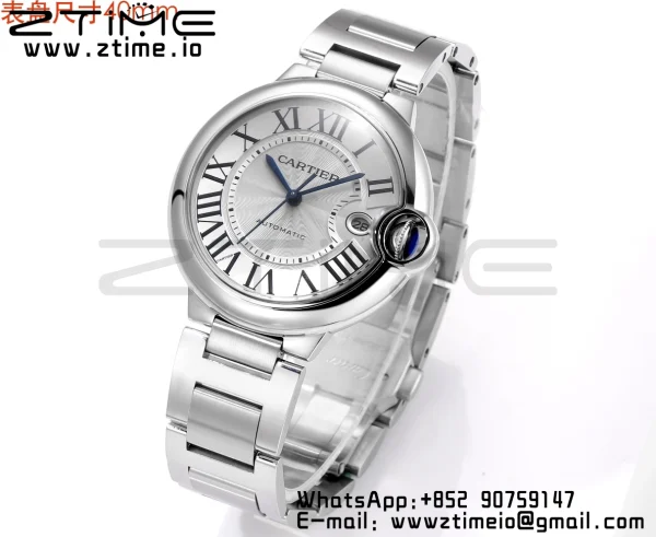 Cartier Ballon Bleu WSBB0040 40mm SS CHF 1:1 Best Edition Silvery Texture Dial on  SS Bracelet A2824 (Quick Release) - Super Clone Watch | 1:1 Best Version