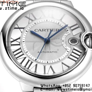Cartier Ballon Bleu WSBB0040 40mm SS CHF 1:1 Best Edition Silvery Texture Dial on  SS Bracelet A2824 (Quick Release) - Super Clone Watch | 1:1 Best Version