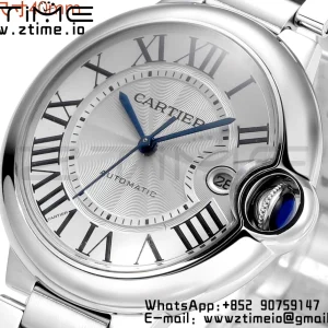 Cartier Ballon Bleu WSBB0040 40mm SS CHF 1:1 Best Edition Silvery Texture Dial on  SS Bracelet A2824 (Quick Release) - Super Clone Watch | 1:1 Best Version