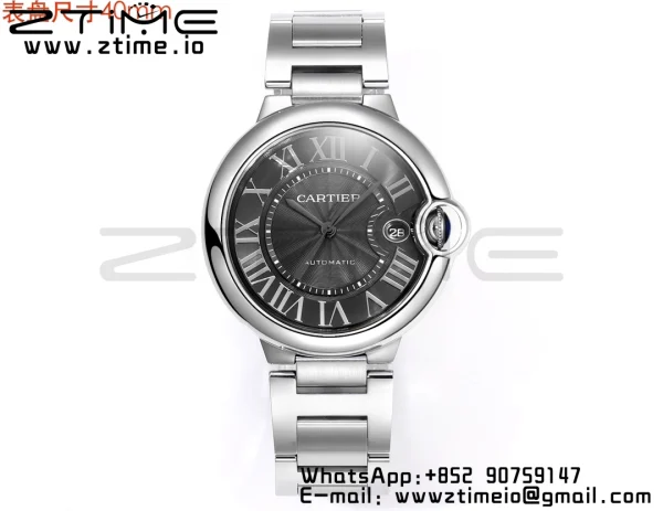 Cartier Ballon Bleu WSBB0040 40mm SS CHF 1:1 Best Edition Black Texture Dial on  SS Bracelet A2824 (Quick Release) - Super Clone Watch | 1:1 Best Version