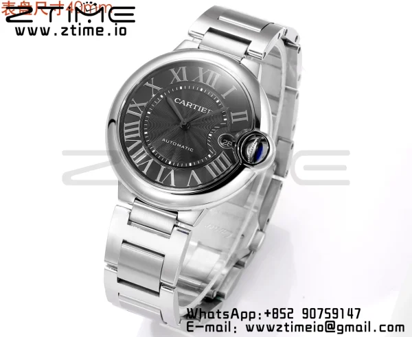 Cartier Ballon Bleu WSBB0040 40mm SS CHF 1:1 Best Edition Black Texture Dial on  SS Bracelet A2824 (Quick Release) - Super Clone Watch | 1:1 Best Version