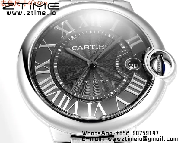 Cartier Ballon Bleu WSBB0040 40mm SS CHF 1:1 Best Edition Black Texture Dial on  SS Bracelet A2824 (Quick Release) - Super Clone Watch | 1:1 Best Version