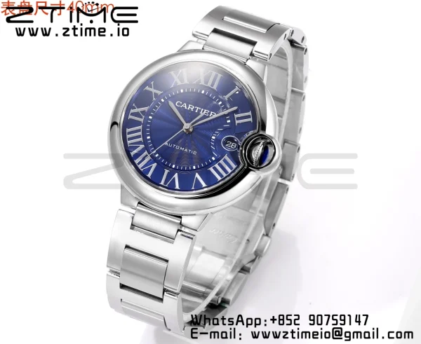 Cartier Ballon Bleu WSBB0061 40mm SS CHF 1:1 Best Edition Blue Texture Dial on  SS Bracelet A2824 (Quick Release) - Super Clone Watch | 1:1 Best Version