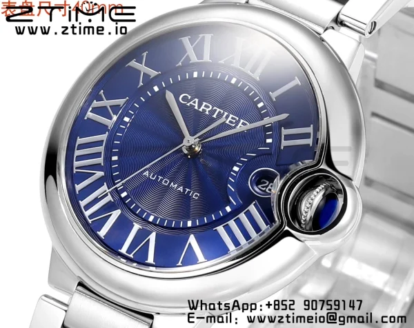 Cartier Ballon Bleu WSBB0061 40mm SS CHF 1:1 Best Edition Blue Texture Dial on  SS Bracelet A2824 (Quick Release) - Super Clone Watch | 1:1 Best Version