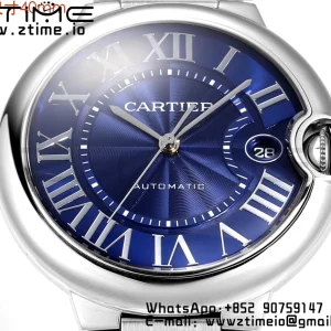 Cartier Ballon Bleu WSBB0061 40mm SS CHF 1:1 Best Edition Blue Texture Dial on  SS Bracelet A2824 (Quick Release) - Super Clone Watch | 1:1 Best Version