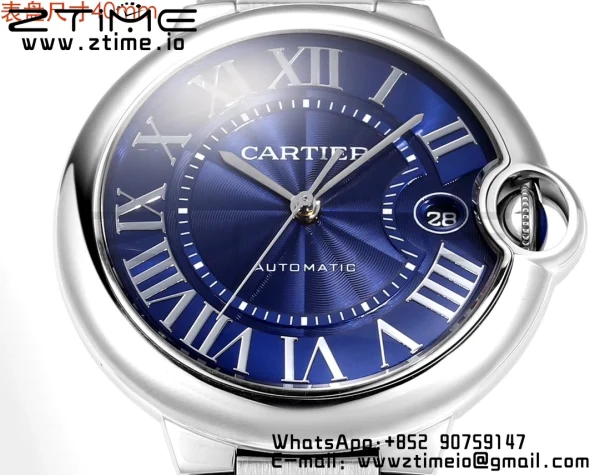 Cartier Ballon Bleu WSBB0061 40mm SS CHF 1:1 Best Edition Blue Texture Dial on  SS Bracelet A2824 (Quick Release) - Super Clone Watch | 1:1 Best Version