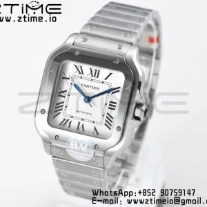 Cartier Santos de Cartier WSSA0010 35mm SS BVF 1:1 Best Edition White Dial on SS SmartLinks Bracelet MIYOTA 9015 V2 - Super Clone Watch | 1:1 Best Version