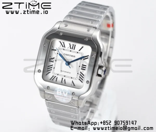 Cartier Santos de Cartier WSSA0010 35mm SS BVF 1:1 Best Edition White Dial on SS SmartLinks Bracelet MIYOTA 9015 V2 - Super Clone Watch | 1:1 Best Version