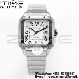 Cartier Santos de Cartier WSSA0010 35mm SS BVF 1:1 Best Edition White Dial on SS SmartLinks Bracelet MIYOTA 9015 V2 - Super Clone Watch | 1:1 Best Version