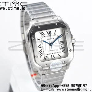 Cartier Santos de Cartier WSSA0010 35mm SS BVF 1:1 Best Edition White Dial on SS SmartLinks Bracelet MIYOTA 9015 V2 - Super Clone Watch | 1:1 Best Version