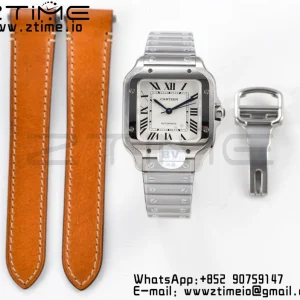 Cartier Santos de Cartier WSSA0010 35mm SS BVF 1:1 Best Edition White Dial on SS SmartLinks Bracelet MIYOTA 9015 V2 - Super Clone Watch | 1:1 Best Version