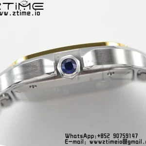 Cartier Santos de Cartier W2SA0007 35mm SS/YG BVF 1:1 Best Edition White Dial on SS/YG SmartLinks Bracelet MIYOTA 9015 V2 - Super Clone Watch | 1:1 Best Version
