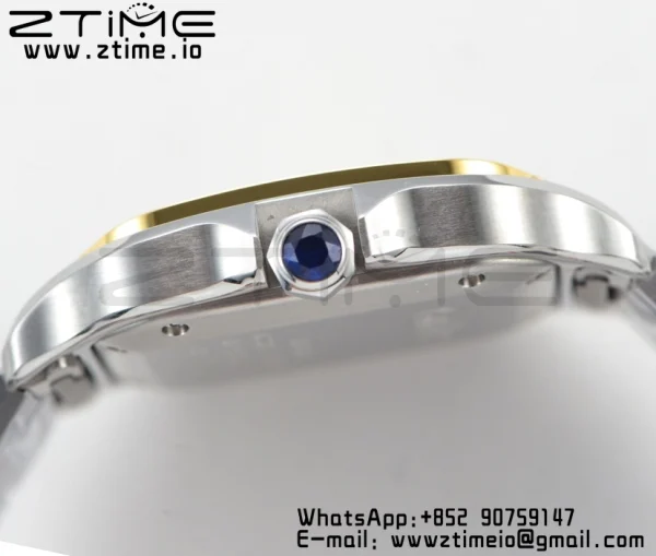 Cartier Santos de Cartier W2SA0007 35mm SS/YG BVF 1:1 Best Edition White Dial on SS/YG SmartLinks Bracelet MIYOTA 9015 V2 - Super Clone Watch | 1:1 Best Version