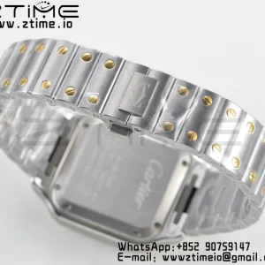 Cartier Santos de Cartier W2SA0007 35mm SS/YG BVF 1:1 Best Edition White Dial on SS/YG SmartLinks Bracelet MIYOTA 9015 V2 - Super Clone Watch | 1:1 Best Version