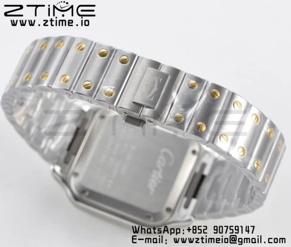 Cartier Santos de Cartier W2SA0007 35mm SS/YG BVF 1:1 Best Edition White Dial on SS/YG SmartLinks Bracelet MIYOTA 9015 V2 - Super Clone Watch | 1:1 Best Version