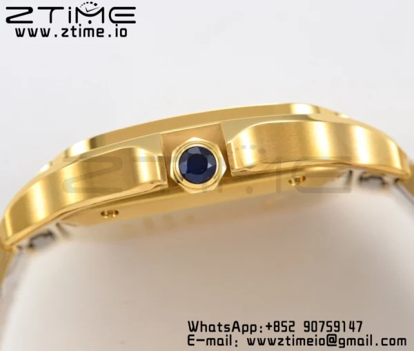 Cartier Santos de Cartier WGSA0010 35mm YG BVF 1:1 Best Edition Cadran alb pe YG SmartLinks Brățară MIYOTA 9015 V2 - Super Clone Watch | 1:1 Best Version