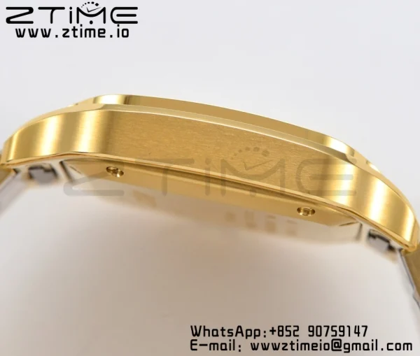 Cartier Santos de Cartier WGSA0010 35mm YG BVF 1:1 Best Edition Cadran alb pe YG SmartLinks Brățară MIYOTA 9015 V2 - Super Clone Watch | 1:1 Best Version