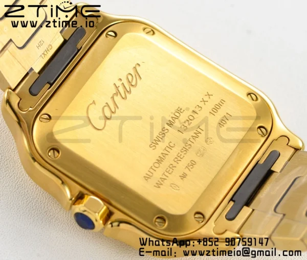 Cartier Santos de Cartier WGSA0010 35mm YG BVF 1:1 Best Edition Cadran alb pe YG SmartLinks Brățară MIYOTA 9015 V2 - Super Clone Watch | 1:1 Best Version
