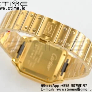 Cartier Santos de Cartier WGSA0010 35mm YG BVF 1:1 Best Edition Cadran alb pe YG SmartLinks Brățară MIYOTA 9015 V2 - Super Clone Watch | 1:1 Best Version