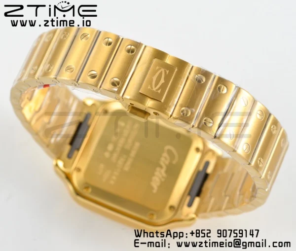 Cartier Santos de Cartier WGSA0010 35mm YG BVF 1:1 Best Edition Cadran alb pe YG SmartLinks Brățară MIYOTA 9015 V2 - Super Clone Watch | 1:1 Best Version