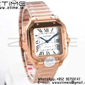 Cartier Santos de Cartier WGSA0008 35mm RG BVF 1:1 Best Edition White Dial on RG SmartLinks Bracelet MIYOTA 9015 V2 - Super Clone Watch | 1:1 Best Version