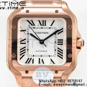 Cartier Santos de Cartier WGSA0008 35mm RG BVF 1:1 Best Edition White Dial on RG SmartLinks Bracelet MIYOTA 9015 V2 - Super Clone Watch | 1:1 Best Version