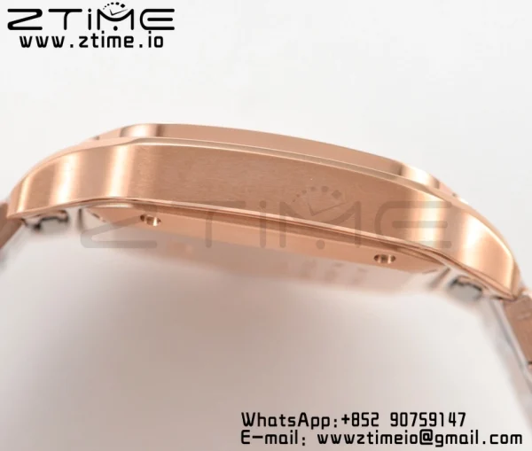 Cartier Santos de Cartier WGSA0008 35mm RG BVF 1:1 Best Edition White Dial on RG SmartLinks Bracelet MIYOTA 9015 V2 - Super Clone Watch | 1:1 Best Version