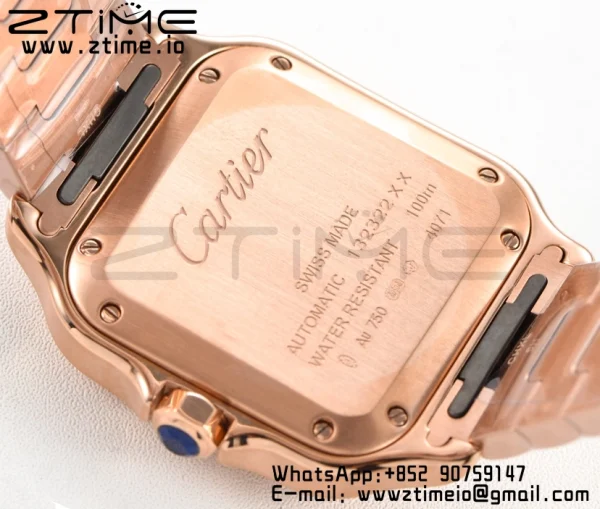 Cartier Santos de Cartier WGSA0008 35mm RG BVF 1:1 Best Edition White Dial on RG SmartLinks Bracelet MIYOTA 9015 V2 - Super Clone Watch | 1:1 Best Version