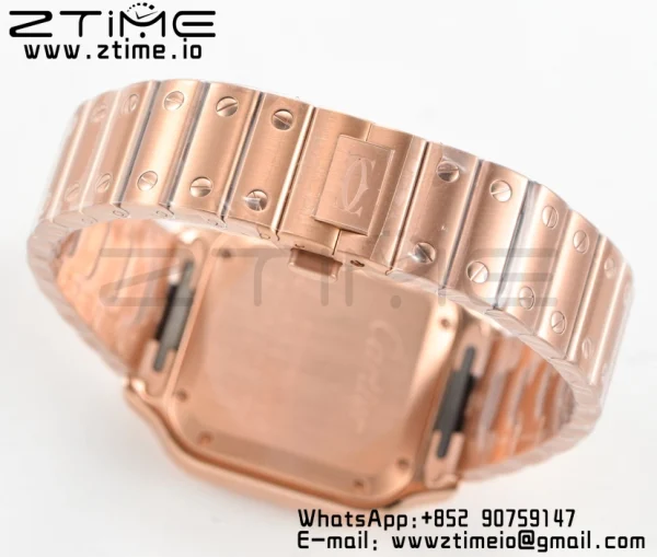 Cartier Santos de Cartier WGSA0008 35mm RG BVF 1:1 Best Edition White Dial on RG SmartLinks Bracelet MIYOTA 9015 V2 - Super Clone Watch | 1:1 Best Version