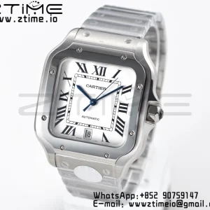 Cartier Santos de Cartier WSSA0009 40mm SS BVF 1:1 Best Edition White Dial on SS SmartLinks Bracelet MIYOTA 9015 V2 - Super Clone Watch | 1:1 Best Version