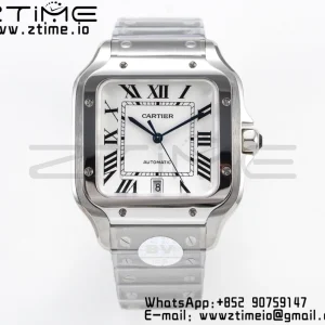 Cartier Santos de Cartier WSSA0009 40mm SS BVF 1:1 Best Edition White Dial on SS SmartLinks Bracelet MIYOTA 9015 V2 - Super Clone Watch | 1:1 Best Version
