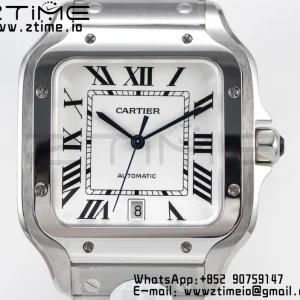 Cartier Santos de Cartier WSSA0009 40mm SS BVF 1:1 Best Edition White Dial on SS SmartLinks Bracelet MIYOTA 9015 V2 - Super Clone Watch | 1:1 Best Version