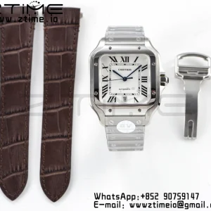 Cartier Santos de Cartier WSSA0009 40mm SS BVF 1:1 Best Edition White Dial on SS SmartLinks Bracelet MIYOTA 9015 V2 - Super Clone Watch | 1:1 Best Version