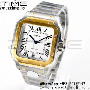 Cartier Santos de Cartier W2SA0006 40mm SS/YG 2018 BVF 1:1 Best Edition White Dial on SS/YG SmartLinks Bracelet MIYOTA 9015 V2 - Super Clone Watch | 1:1 Best Version