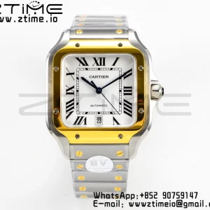 Cartier Santos de Cartier W2SA0006 40mm SS/YG 2018 BVF 1:1 Best Edition White Dial on SS/YG SmartLinks Bracelet MIYOTA 9015 V2 - Super Clone Watch | 1:1 Best Version