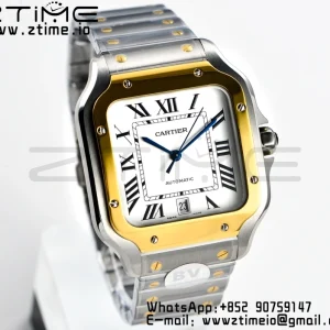 Cartier Santos de Cartier W2SA0006 40mm SS/YG 2018 BVF 1:1 Best Edition White Dial on SS/YG SmartLinks Bracelet MIYOTA 9015 V2 - Super Clone Watch | 1:1 Best Version