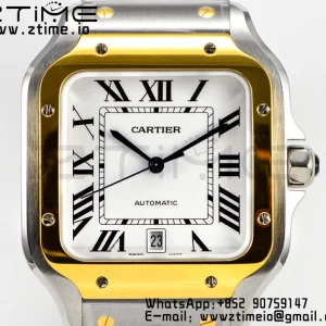Cartier Santos de Cartier W2SA0006 40mm SS/YG 2018 BVF 1:1 Best Edition White Dial on SS/YG SmartLinks Bracelet MIYOTA 9015 V2 - Super Clone Watch | 1:1 Best Version