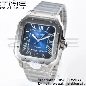 Cartier Santos de Cartier WSSA0013 40mm SS BVF 1:1 Best Edition Blue Dial on SS SmartLinks Bracelet MIYOTA 9015 V2 - Super Clone Watch | 1:1 Best Version