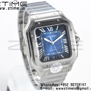 Cartier Santos de Cartier WSSA0013 40mm SS BVF 1:1 Best Edition Blue Dial on SS SmartLinks Bracelet MIYOTA 9015 V2 - Super Clone Watch | 1:1 Best Version