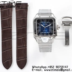 Cartier Santos de Cartier WSSA0013 40mm SS BVF 1:1 Best Edition Blue Dial on SS SmartLinks Bracelet MIYOTA 9015 V2 - Super Clone Watch | 1:1 Best Version