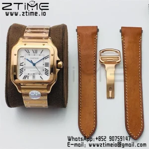 Cartier Santos de Cartier WGSA0007 40mm RG BVF 1:1 Best Edition White Dial on RG SmartLinks Bracelet MIYOTA 9015 V2 - Super Clone Watch | 1:1 Best Version