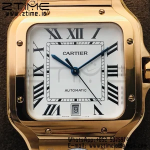Cartier Santos de Cartier WGSA0007 40mm RG BVF 1:1 Best Edition White Dial on RG SmartLinks Bracelet MIYOTA 9015 V2 - Super Clone Watch | 1:1 Best Version