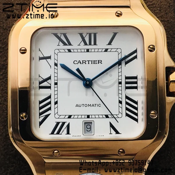 Cartier Santos de Cartier WGSA0007 40mm RG BVF 1:1 Best Edition White Dial on RG SmartLinks Bracelet MIYOTA 9015 V2 - Super Clone Watch | 1:1 Best Version