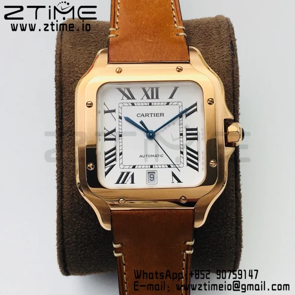Cartier Santos de Cartier WGSA0007 40mm RG BVF 1:1 Best Edition White Dial on RG SmartLinks Bracelet MIYOTA 9015 V2 - Super Clone Watch | 1:1 Best Version