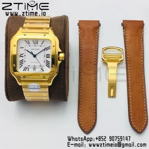 Cartier Santos de Cartier WGSA0009 40mm YG BVF 1:1 Best Edition White Dial on YG SmartLinks Bracelet MIYOTA 9015 V2 - Super Clone Watch | 1:1 Best Version